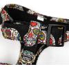 image:imageAngie and Allie Organic Cotton Dog HarnessNo Pull Pet Harness with DRingAdjustable Soft Padded Breathable Dog Vest for Walking Running TrainingSugar Skull