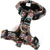 image:imageAngie and Allie Organic Cotton Dog HarnessNo Pull Pet Harness with DRingAdjustable Soft Padded Breathable Dog Vest for Walking Running TrainingSugar Skull