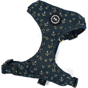 image:imageAngie and Allie Organic Cotton Dog HarnessNo Pull Pet Harness with DRingAdjustable Soft Padded Breathable Dog Vest for Walking Running TrainingNautical