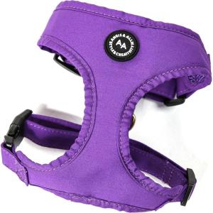 image:imageAngie and Allie Organic Cotton Dog HarnessNo Pull Pet Harness with DRingAdjustable Soft Padded Breathable Dog Vest for Walking Running TrainingPurple Tornado