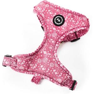 image:imageAngie and Allie Organic Cotton Dog HarnessNo Pull Pet Harness with DRingAdjustable Soft Padded Breathable Dog Vest for Walking Running TrainingWild Tulip