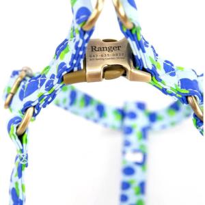 image:imageAngie and Allie Organic Cotton Personalized Step in Dog HarnessCustom Dog Halter VestsAdjustable No Pull Canine Halter Harness for Small Medium Large DogsBlueberry